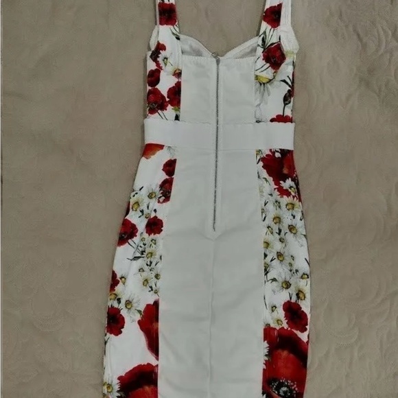 Dolce & Gabbana Poppy Floral Dress Bustier Midi Dress - Picture 4 of 6